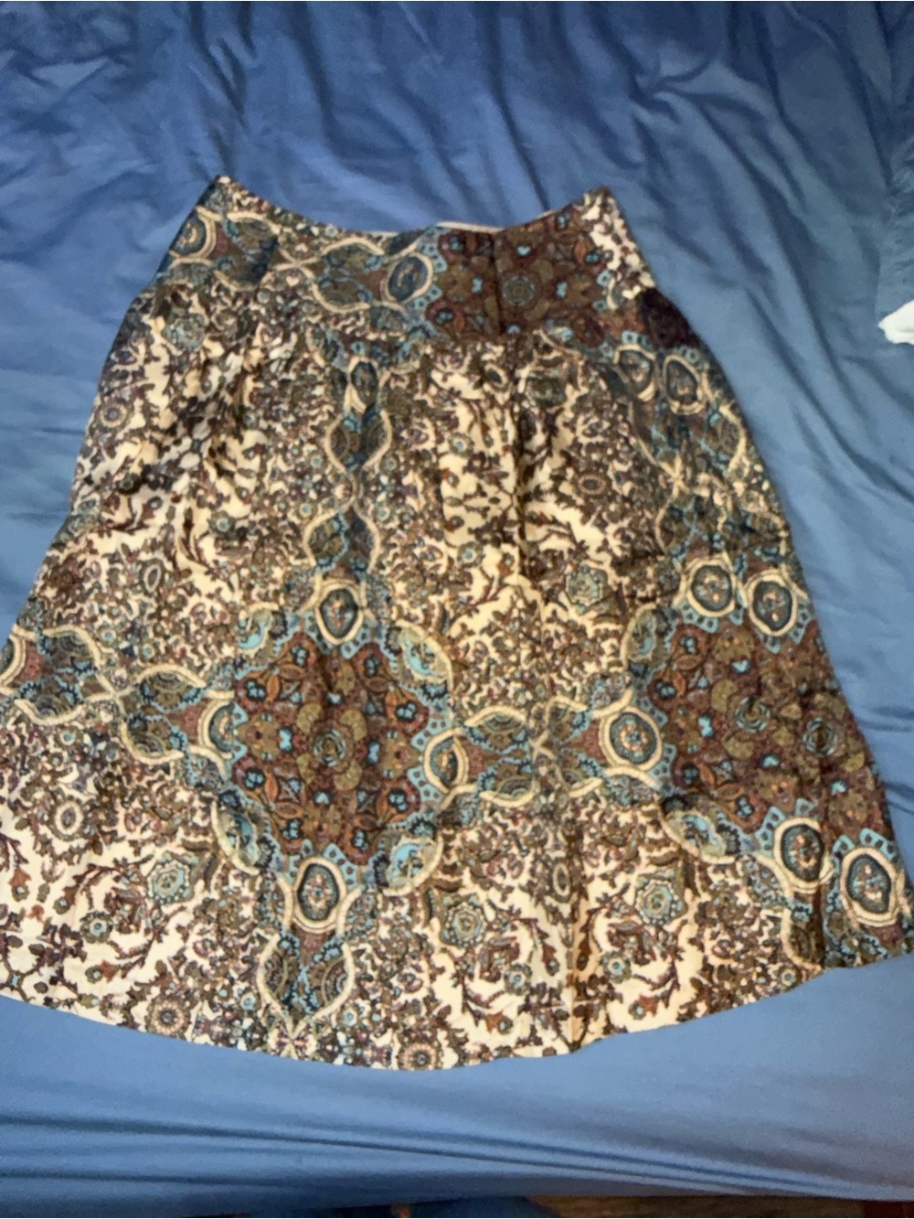 Banana‎ Republic 100% Silk Paisley Medallion Pleated Aline Skirt